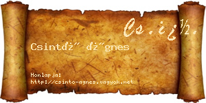 Csintó Ágnes névjegykártya